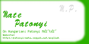 mate patonyi business card